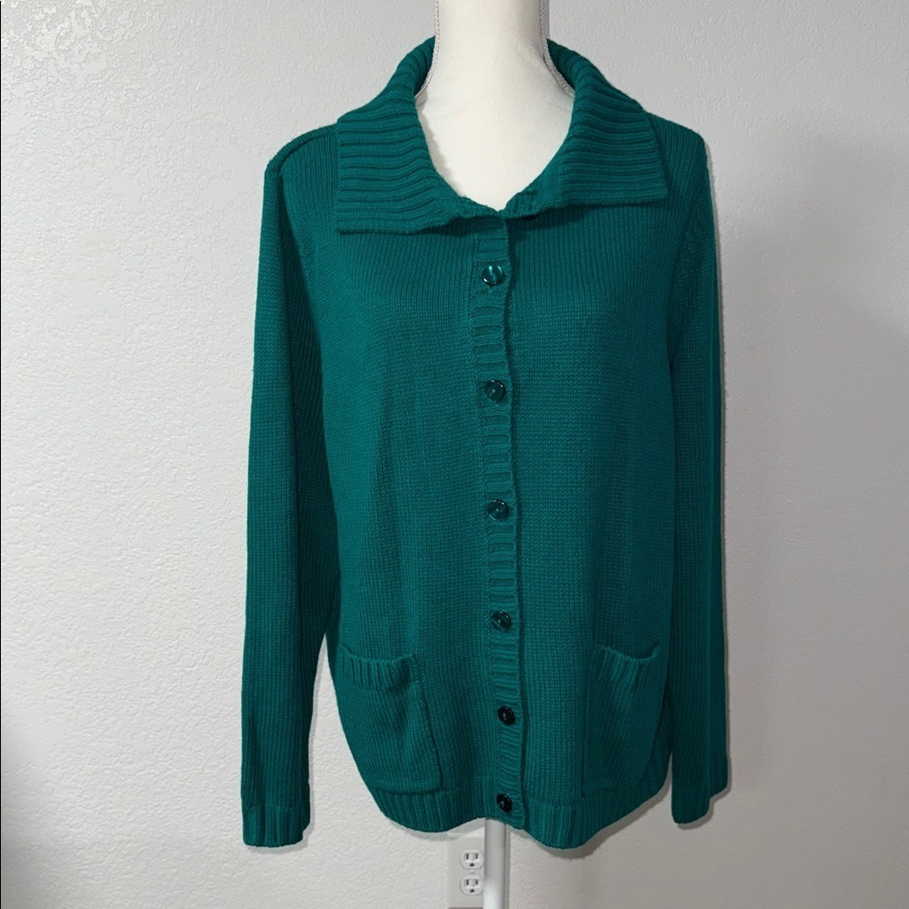 TOG the SHOPTeal Button-Up Women's Sweater Size L